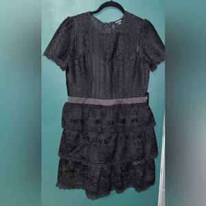 NWT Express Short Sleeve Black Lace Dress